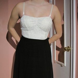 WHITE LACE AND SHEER BLACK DRESS FROM SUZY SHIER